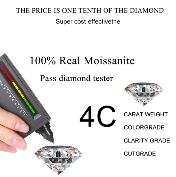 18k white gold Moissanite diamond bracelet - Picture 5 of 8